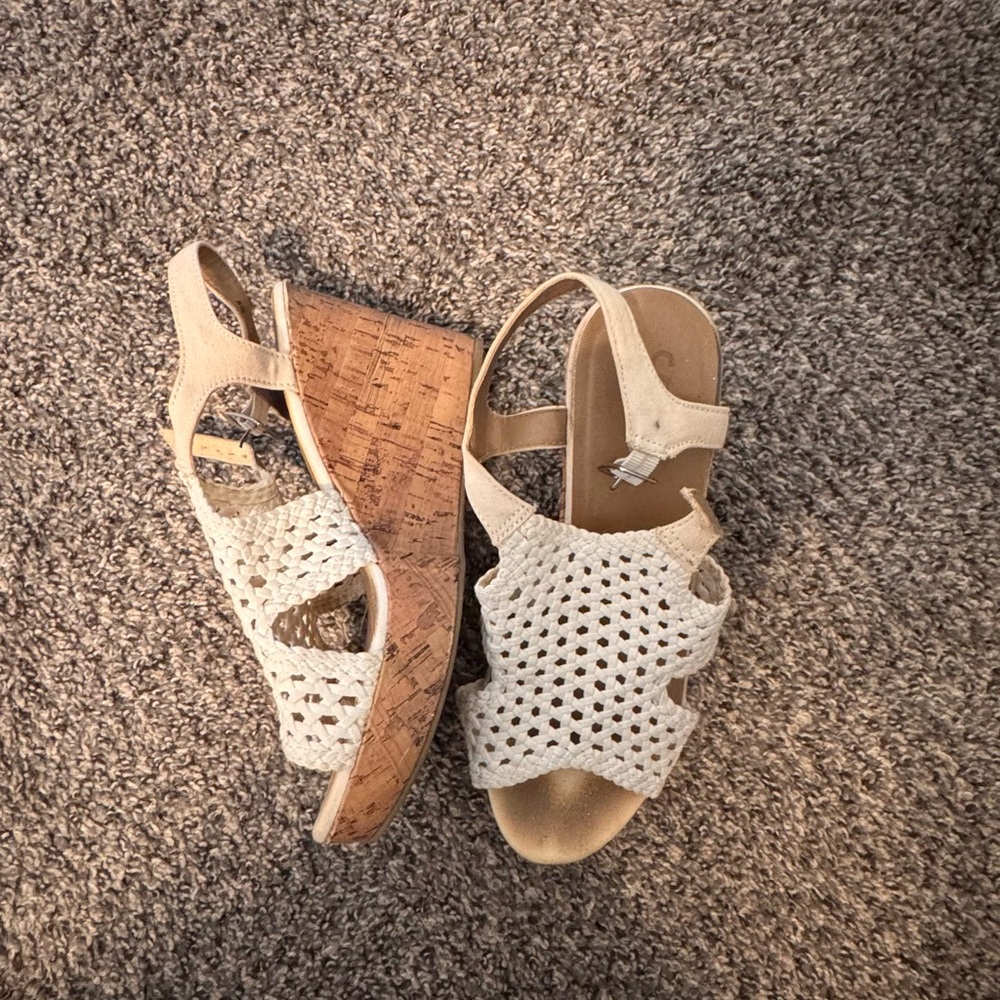 White Sonoma Goods Wedge Sandals
